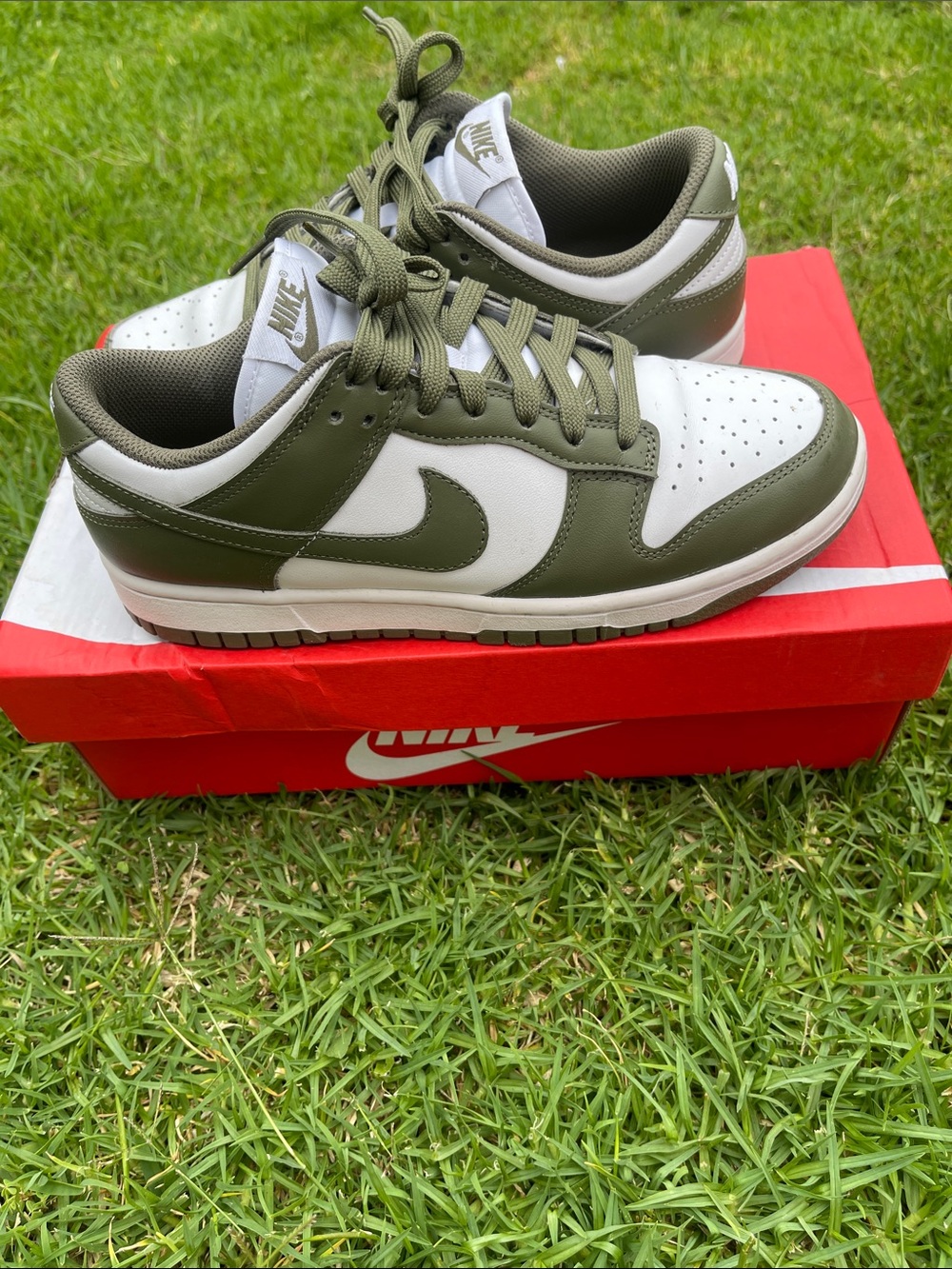 Nike Men’s Low-Top Sneakers — Olive and White